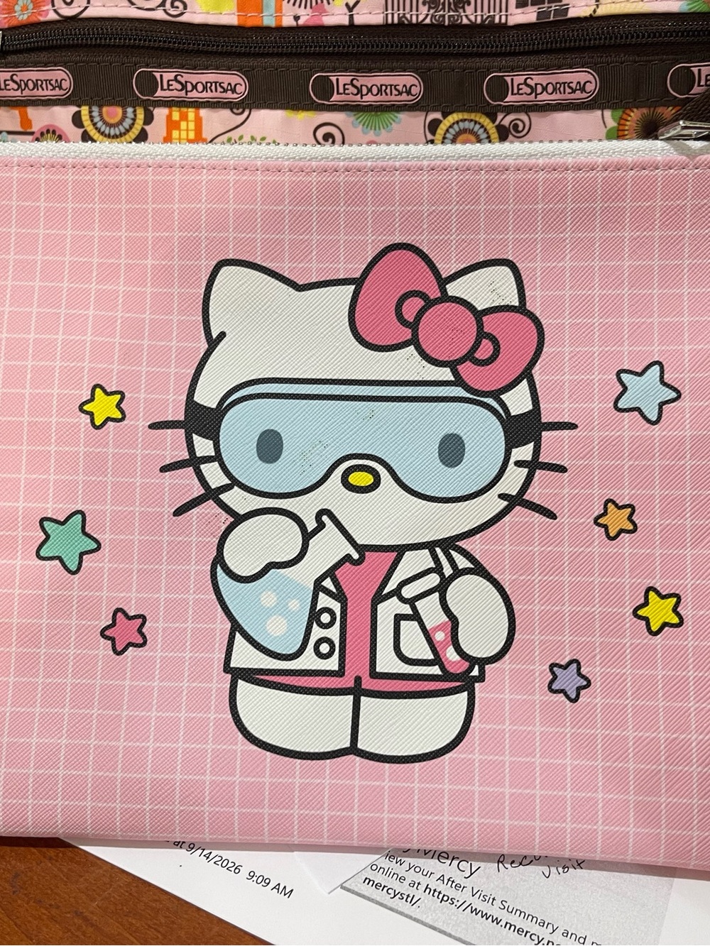 Pink Hello Kitty Science Kids Cosmetic Pouch